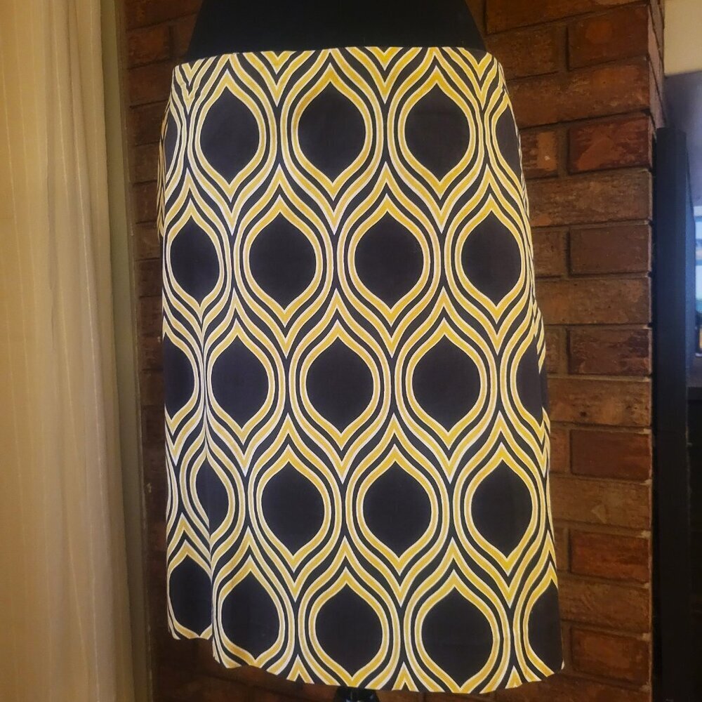Chelsea & Theodore Brown & Yellow Abstract Above Knee Skirt - Side 12